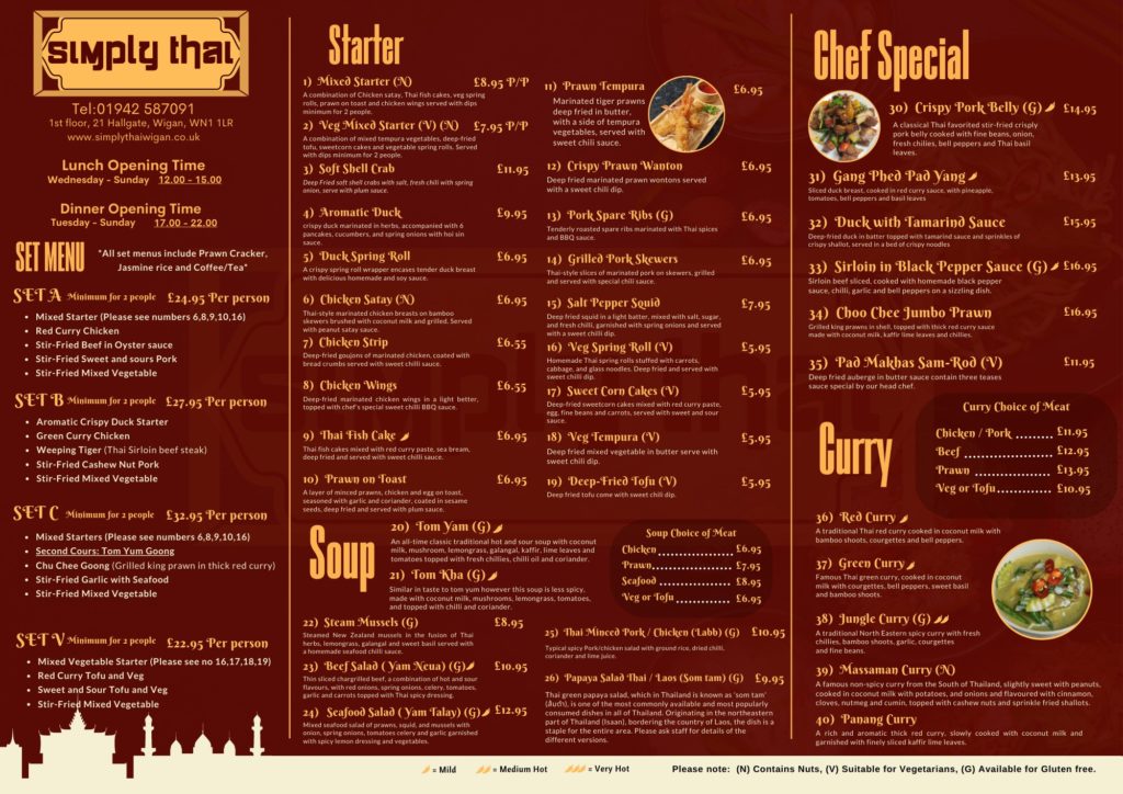 simply thai menu